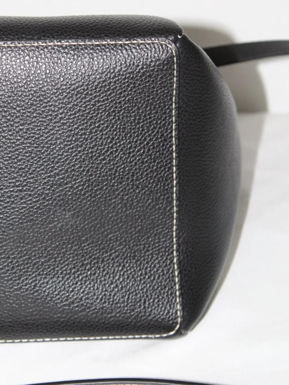 Toteme Pebble Leather Black Top Handle Shoulder Bucket Bag Crossbody - Picture 8 of 13